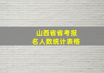 山西省省考报名人数统计表格