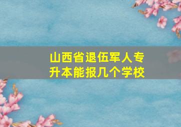 山西省退伍军人专升本能报几个学校