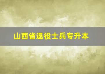 山西省退役士兵专升本