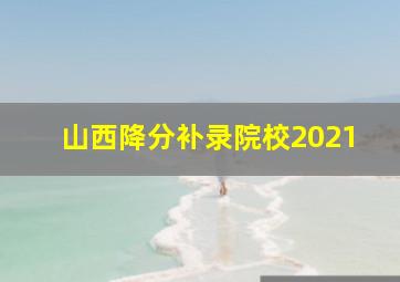 山西降分补录院校2021