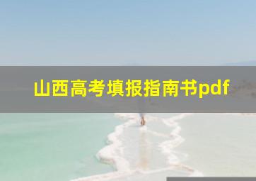 山西高考填报指南书pdf