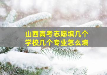 山西高考志愿填几个学校几个专业怎么填