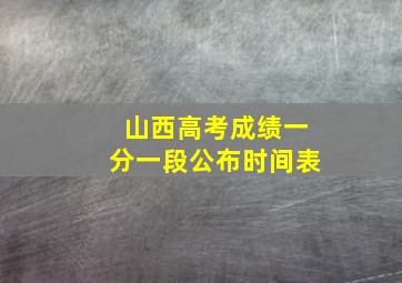 山西高考成绩一分一段公布时间表