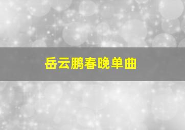 岳云鹏春晚单曲