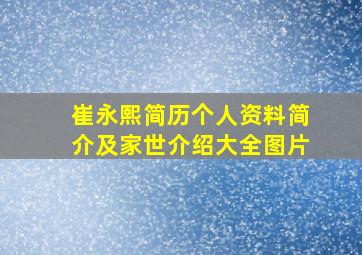 崔永熙简历个人资料简介及家世介绍大全图片