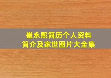 崔永熙简历个人资料简介及家世图片大全集