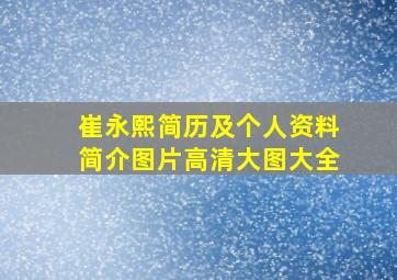 崔永熙简历及个人资料简介图片高清大图大全