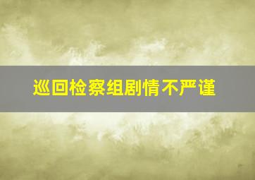 巡回检察组剧情不严谨