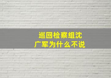 巡回检察组沈广军为什么不说