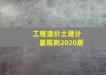 工程造价土建计量规则2020版