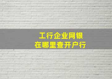 工行企业网银在哪里查开户行