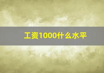 工资1000什么水平