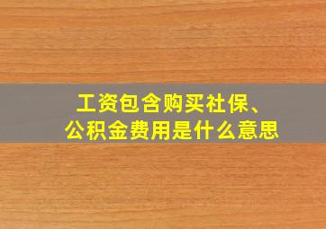 工资包含购买社保、公积金费用是什么意思