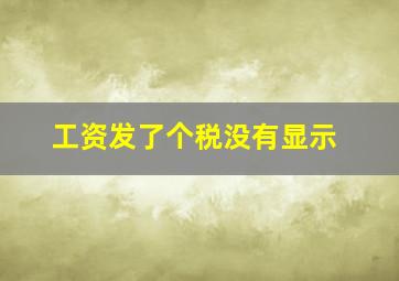 工资发了个税没有显示