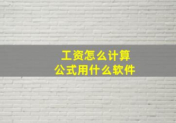 工资怎么计算公式用什么软件