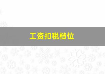 工资扣税档位