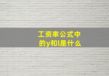 工资率公式中的y和l是什么