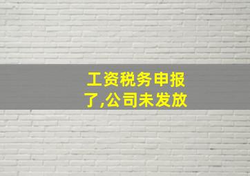 工资税务申报了,公司未发放