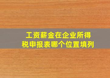 工资薪金在企业所得税申报表哪个位置填列