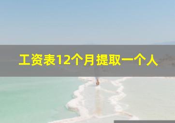 工资表12个月提取一个人