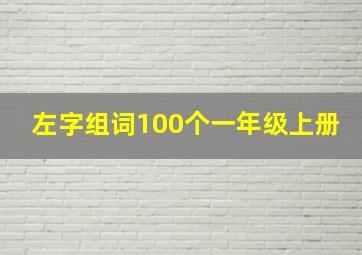 左字组词100个一年级上册