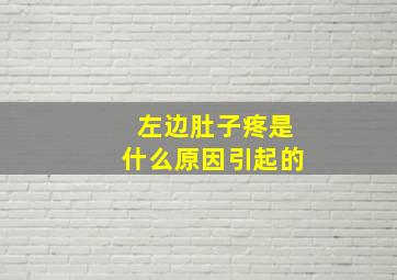 左边肚子疼是什么原因引起的