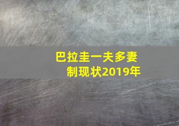 巴拉圭一夫多妻制现状2019年