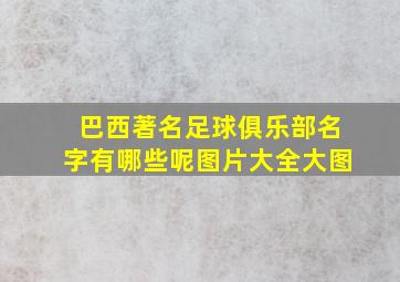 巴西著名足球俱乐部名字有哪些呢图片大全大图