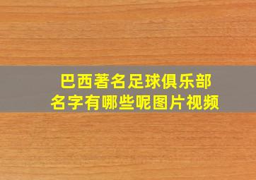 巴西著名足球俱乐部名字有哪些呢图片视频