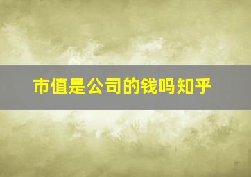 市值是公司的钱吗知乎