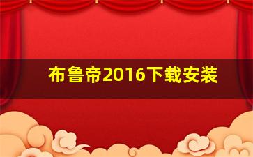 布鲁帝2016下载安装