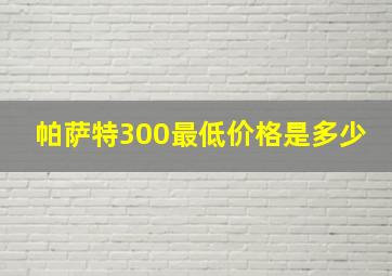 帕萨特300最低价格是多少