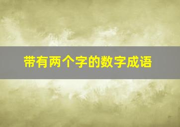 带有两个字的数字成语