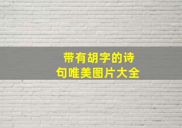 带有胡字的诗句唯美图片大全