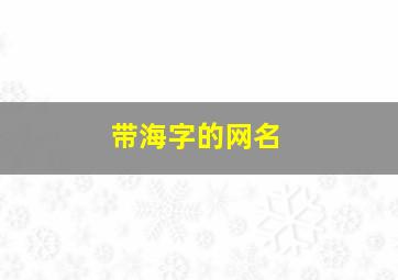 带海字的网名