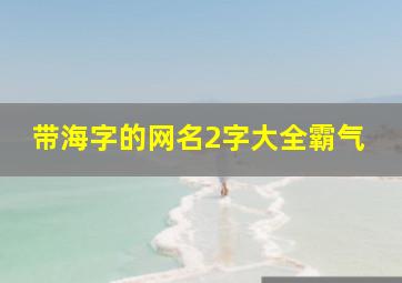 带海字的网名2字大全霸气