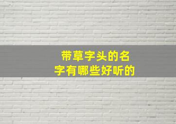 带草字头的名字有哪些好听的