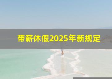 带薪休假2025年新规定