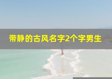 带静的古风名字2个字男生