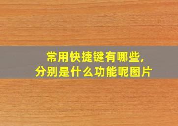 常用快捷键有哪些,分别是什么功能呢图片