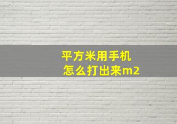 平方米用手机怎么打出来m2