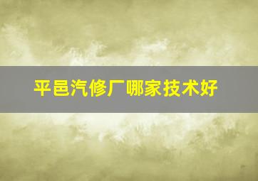 平邑汽修厂哪家技术好