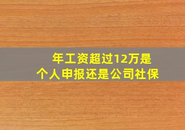 年工资超过12万是个人申报还是公司社保