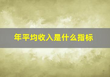 年平均收入是什么指标