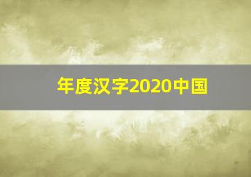 年度汉字2020中国