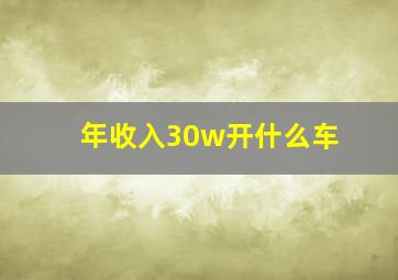 年收入30w开什么车