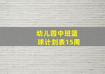 幼儿园中班篮球计划表15周