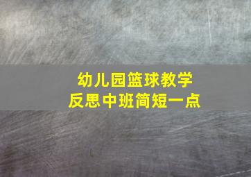 幼儿园篮球教学反思中班简短一点