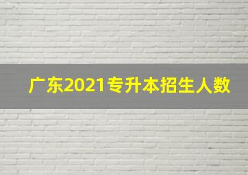 广东2021专升本招生人数