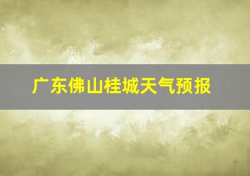 广东佛山桂城天气预报